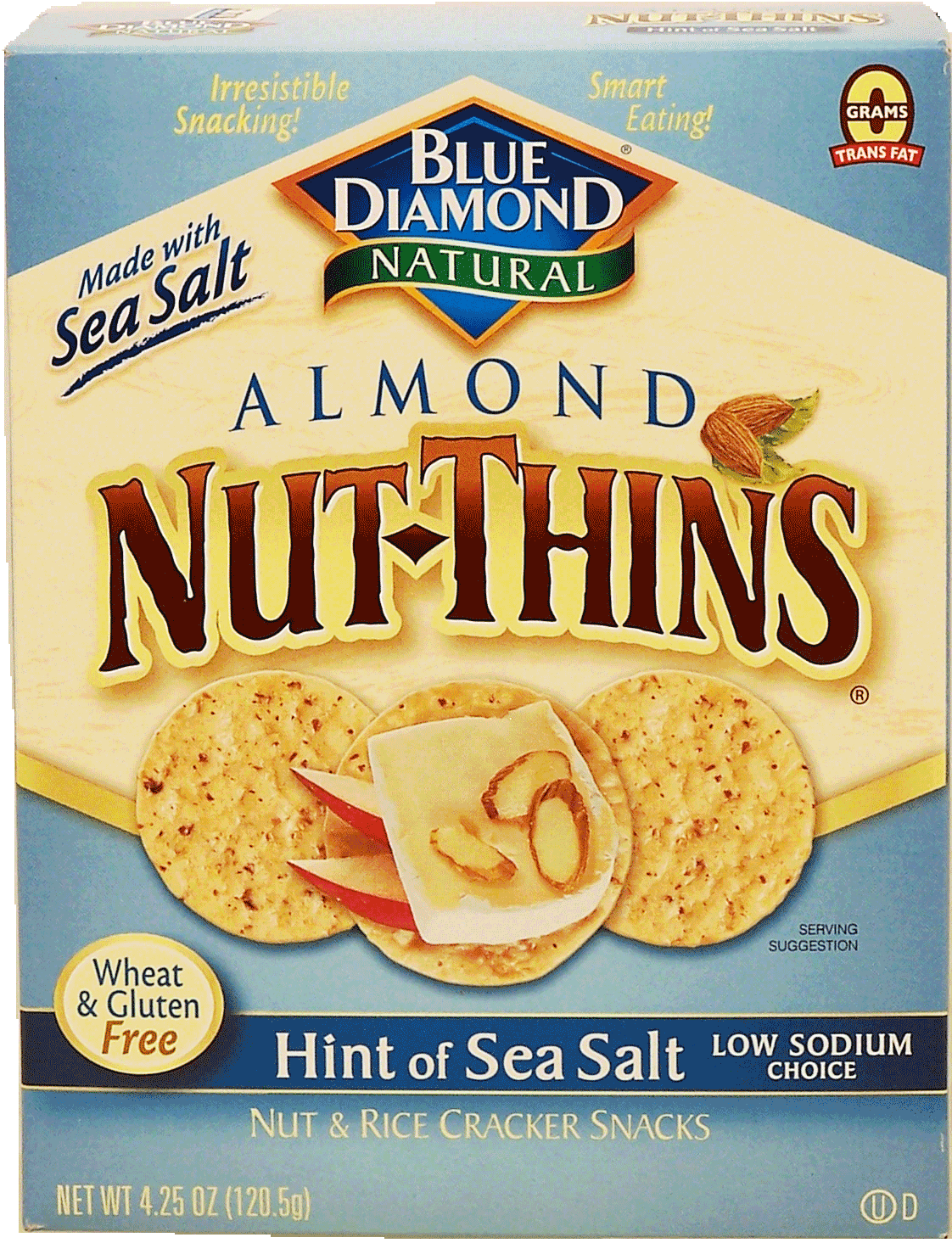 Blue Diamond Nut-Thins hint of sea salt almond nut & rice cracker snacks, wheat & gluten free Full-Size Picture